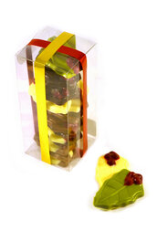Kerst Chocolade hulstblaadjes in Klikdoos