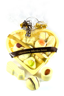 Chocoladehart Wit Gevuld met Bonbons