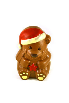 Chocolade Kerstbeer met muts