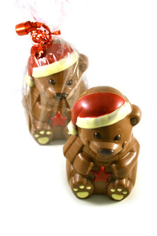 Chocolade Kerstbeer met muts