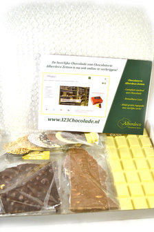 Chocolade brievenbuspakket &euro;20,- (incl. verzendkosten)