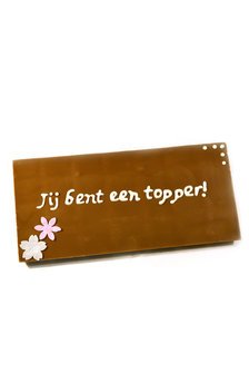 Handgeschreven Chocoladereep &#039;Jij bent een topper!&#039;