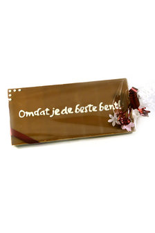 Handgeschreven Chocoladereep &#039;Omdat je de beste bent!&#039;