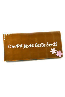 Handgeschreven Chocoladereep &#039;Omdat je de beste bent!&#039;