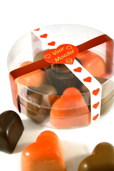 Rondo gevuld met Hartjesbonbons cadeau