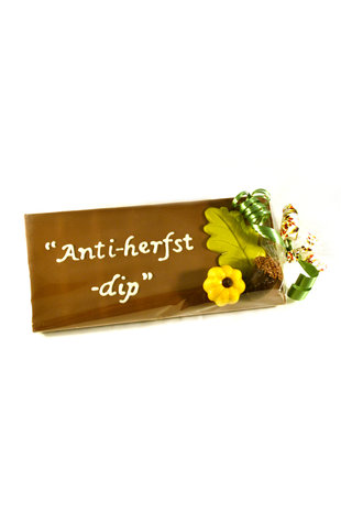 Handgeschreven Chocoladereep 'Anti- Herfstdip' 