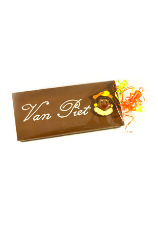Handgeschreven Chocoladereep 'Van Sint' of 'Van Piet' 