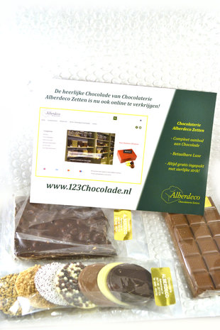 Chocolade brievenbuspakket €15,- (incl. verzendkosten)