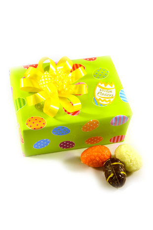 Chocolade paaseitjes in doos