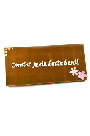 Handgeschreven Chocoladereep 'Omdat je de beste bent!'