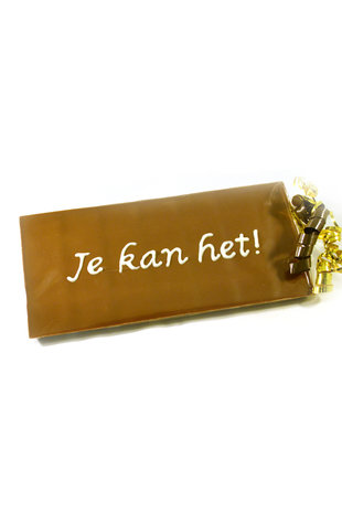 Handgeschreven Chocoladereep 'Je kan het!'